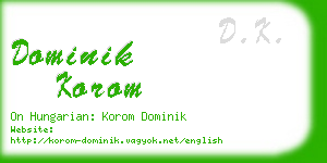 dominik korom business card